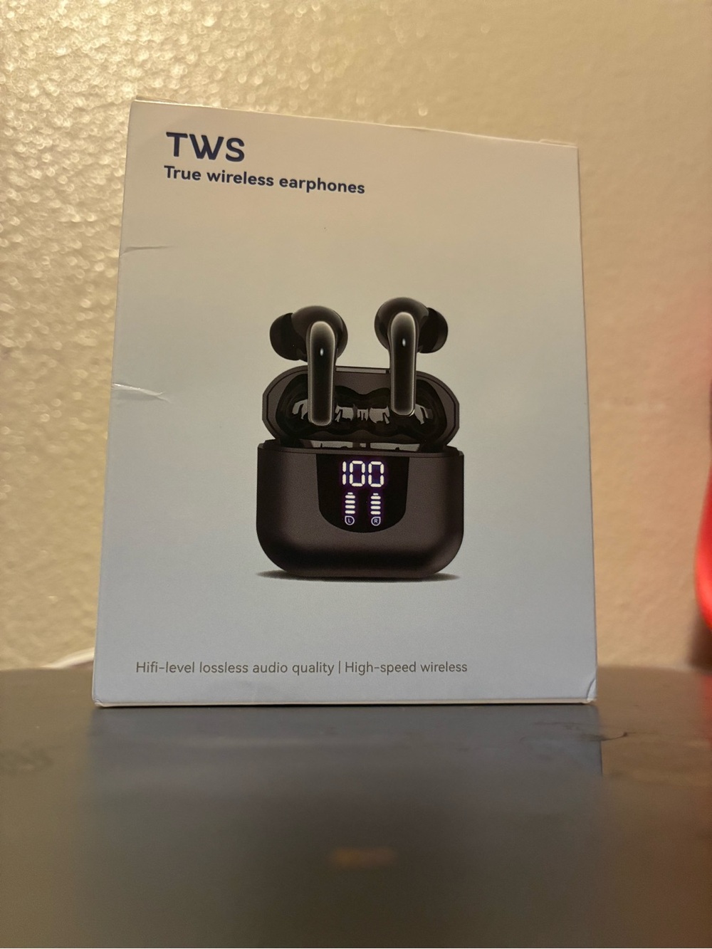 TWS True Wireless Earphones with LED Charging Display - Black